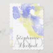 Watercolor Butterfly Periwinkle Wedding Einladung (Vorne/Hinten)