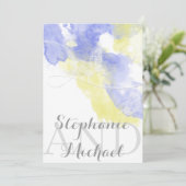 Watercolor Butterfly Periwinkle Wedding Einladung (Stehend Vorderseite)