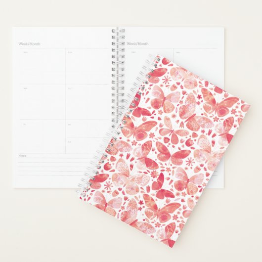Watercolor Butterfly Pink Pattern Planer (Anzeige)