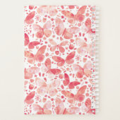 Watercolor Butterfly Pink Pattern Planer (Rückseite)