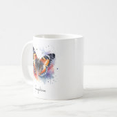 Watercolor Butterfly Red Admiral Personalized Mug Kaffeetasse (Vorderseite Links)