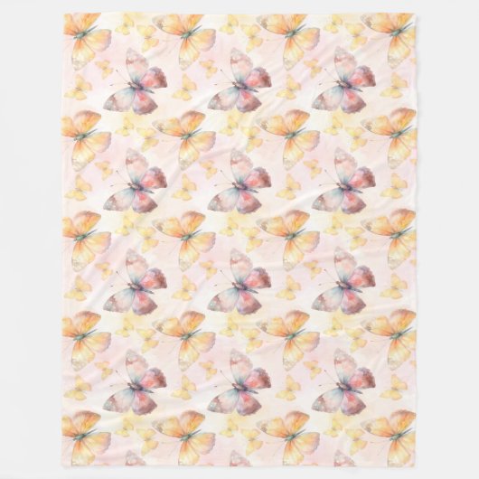 Watercolor Butterfly Whimsy Fleecedecke (Vorderseite)