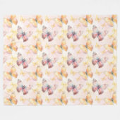 Watercolor Butterfly Whimsy Fleecedecke (Vorderseite (Horizontal))