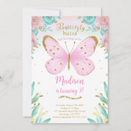 Watercolor Butterfly zum Geburtstag Einladung