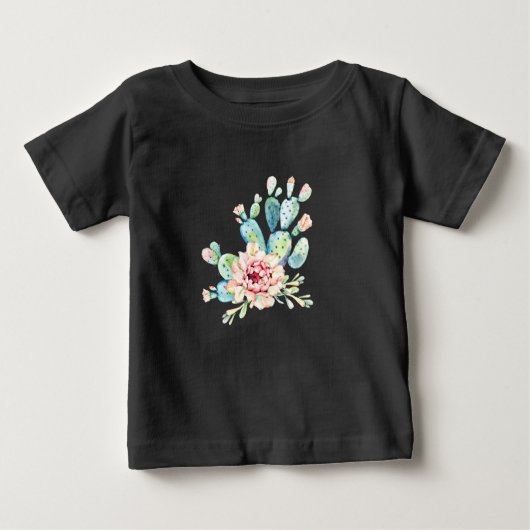 Watercolor Cacti Bloom Baby T-shirt (Vorderseite)