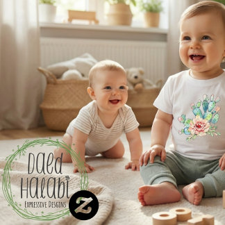 Watercolor Cacti Bloom Baby T-shirt