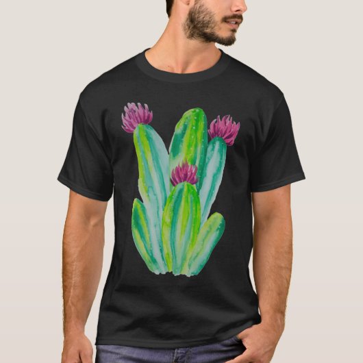 Watercolor Cactus Art T-Shirt (Vorderseite)