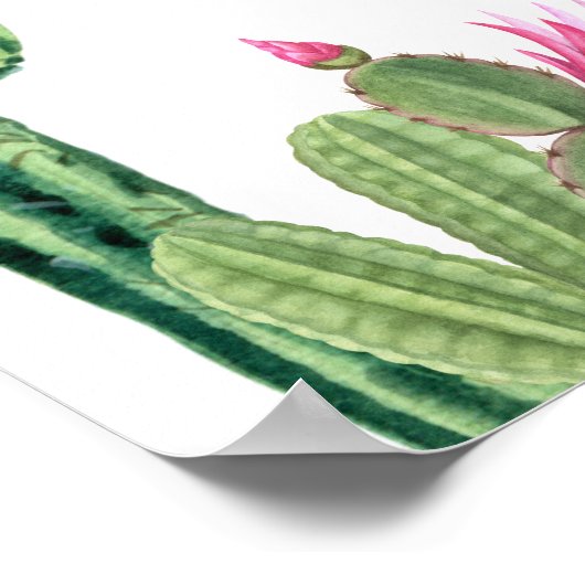 Watercolor Cactus Desert Southwest Poster (Ecke)