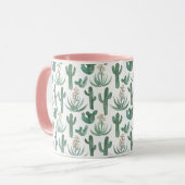 Watercolor Cactus et succulents Wüstenmuster Pink Tasse (Vorderseite Links)