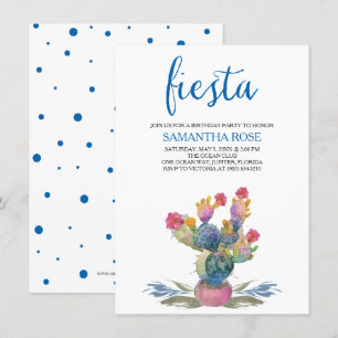 Watercolor Cactus Fiesta Geburtstagsparty Einladung