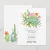 Watercolor Cactus Wedding Guest Details Begleitkarte (Vorne/Hinten)