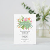 Watercolor Cactus Wedding Guest Details Begleitkarte (Stehend Vorderseite)