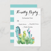 Watercolor Cactus Wedding RSVP Response Card (Vorne/Hinten)