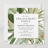 Watercolor Cactus Wüste Engagement Party Invitati Einladung (Vorderseite)