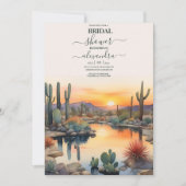 Watercolor Cactus Wüste Landscape Brautparty Einladung (Vorderseite)