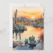 Watercolor Cactus Wüste Landscape Brautparty Einladung (Rückseite)