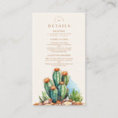 Watercolor Cactus Wüste Landscape Wedding Begleitkarte (Vorderseite)