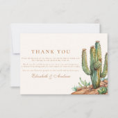 Watercolor Cactus Wüste Landscape Wedding Dankeskarte (Vorderseite)