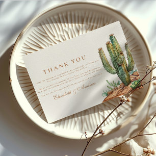 Watercolor Cactus Wüste Landscape Wedding Dankeskarte