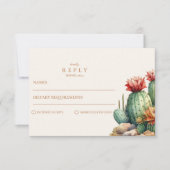 Watercolor Cactus Wüste Landscape Wedding RSVP Karte (Vorderseite)