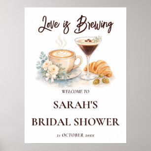 Watercolor Cafe Espresso Martini Poster Schild