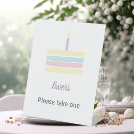 Watercolor cake Geburtstagsfavoriten nehmen Sockelschild