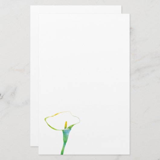 Watercolor Calla Briefpapier (Vorne/Hinten)