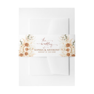 Watercolor Calla Lily & Rose Hochzeit Einladungsbanderole