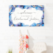 Watercolor Calligraphy Wedding Welcome Banner (Insitu)