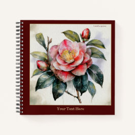 Watercolor Camellia Japonica Notebook #3 Notizblock