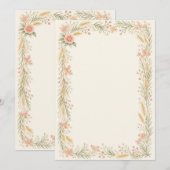 Watercolor Camellia Wedding Program Programm (Vorne/Hinten)