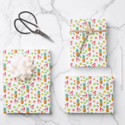 Watercolor Candied Geschenkpapier Set (Vorderseite)