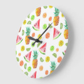 Watercolor Candied Große Wanduhr (Winkel)