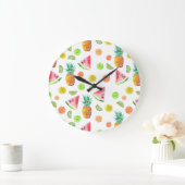 Watercolor Candied Große Wanduhr (Zuhause)