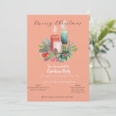 Watercolor Candlelight Christmas invitation Card Einladung (Stehend Vorderseite)