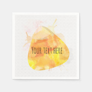 Watercolor Candy Corn Halloween-Party Serviette