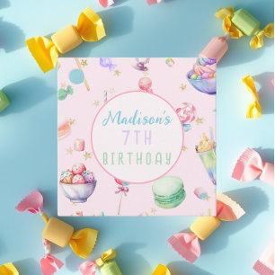 Watercolor Candy Wonderland Pasta Geburtstagsparty Geschenkanhänger
