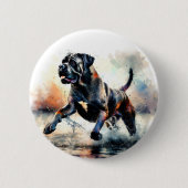 Watercolor Cane Corso dog Button (Vorderseite)