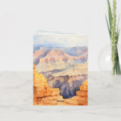 Watercolor Canyon Wüste Nationalpark Hochzeit Dankeskarte (Rückseite)