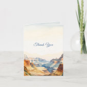 Watercolor Canyon Wüste Nationalpark Hochzeit Dankeskarte (Vorderseite)