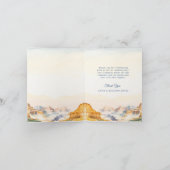 Watercolor Canyon Wüste Nationalpark Hochzeit Dankeskarte (Innenseite)