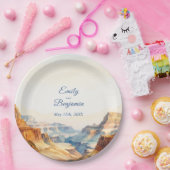 Watercolor Canyon Wüste Nationalpark Hochzeit Pappteller (Party)