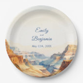 Watercolor Canyon Wüste Nationalpark Hochzeit Pappteller (Vorderseite)