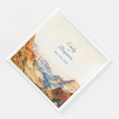 Watercolor Canyon Wüste Nationalpark Hochzeit Serviette (Ecke)