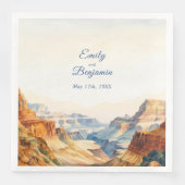 Watercolor Canyon Wüste Nationalpark Hochzeit Serviette (Vorderseite)