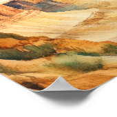 Watercolor Canyon Wüstenhochzeit Begrüßungszeichen Poster (Ecke)