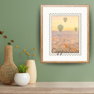 Watercolor Cappadocia Post Briefmarke Poster
