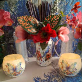 Watercolor Cardinals Blue Birds Elements Decoupage Seidenpapier