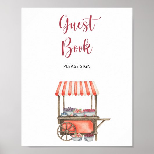 watercolor cart berry \ Guest book Poster (Vorne)