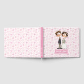 Watercolor Cartoon Newlyweds Gästebuch Album (Voll)